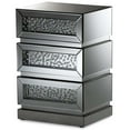 thumbnail image 1 of Hawthorne Collection Mirrored 3 Drawer Nightstand in Silver, 1 of 7