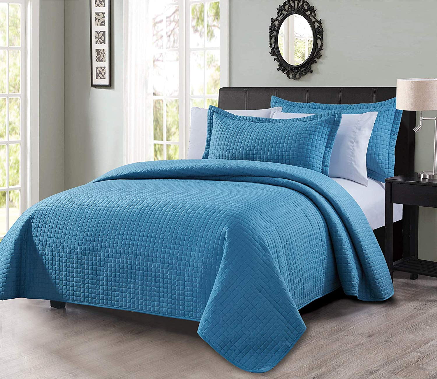 Chezmoi Collection Edan 3-Piece Solid Modern Quilted Bedspread Coverlet Set - Walmart.com