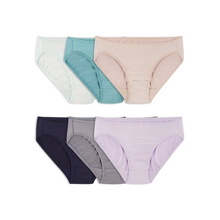 

Fruit of the Loom Women s Breathable Cooling Stripes Bikini Underwear 6 Pack Sizes S-2XL