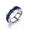 thumbnail image 1 of Ins moda mujer cadena enlace hombres anillo giratorio acero inoxidable cadena enlace hombres titanio acero sacacorchos anillo regalo Tan Jianjun unisex, 1 of 2