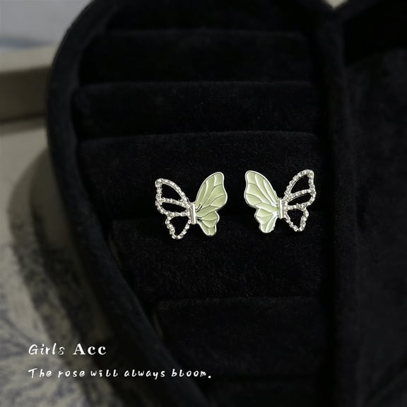 AEXTO 14K Gold Plated Butterfly Earrings for Women Trendy, Small Gold Plated Earrings Post Cubic Zirconia, Dainty Jewelry Gifts for Women, Lightweight Hypoallergenic Gold Earring