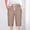 White, variant on Rezuofi Women Striped Half Trousers Knee Length Cotton Linen Shorts Bermuda Shorts Drawstring Pants Elastic Waist Lounge Short