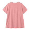 thumbnail image 7 of IWRICH Linen V Neck T Shirts for Women Summer Casual Short Sleeve Tunic Tops Comfy Solid Color Loose Fit Basic Tees Pink XXL, 7 of 7
