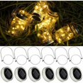 thumbnail image 5 of Paquete de 4 luces LED impermeables colgantes de 30 luces solares para exteriores en frascos de vidrio para patio, jardín, porche, terraza y balcón, 5 of 5