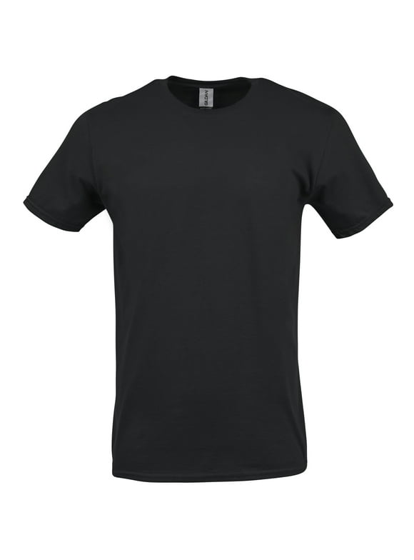 Gildan Adult Short Sleeve Crew T-Shirt for Crafting - Black, Size M, Soft Cotton, Classic Fit, 1-Pack Blank Tee