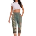thumbnail image 4 of Tqyyweavej Womens Plus Capris Yoga Pants Gradient Tummy Control High Waist Pants Print Solid Color Botton Leggings with Pockets for Women, 4 of 4