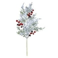 thumbnail image 2 of CoreLiving Artificial Christmas Flowers Picks & Sprays,19" Snowy Cedar Greenery Stems with Red Berries, Frosted Faux Outdoor Safe Branches for Xmas Tree, Wreath, Vase Floral Arrangement Holiday Decor, 2 of 8