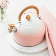thumbnail image 2 of Whistle Tea Kettle, Stainless Steel Tea Kettle, Fast Boiling, Cool Handle, Safe on All Stovetops - Pink, 2 of 5