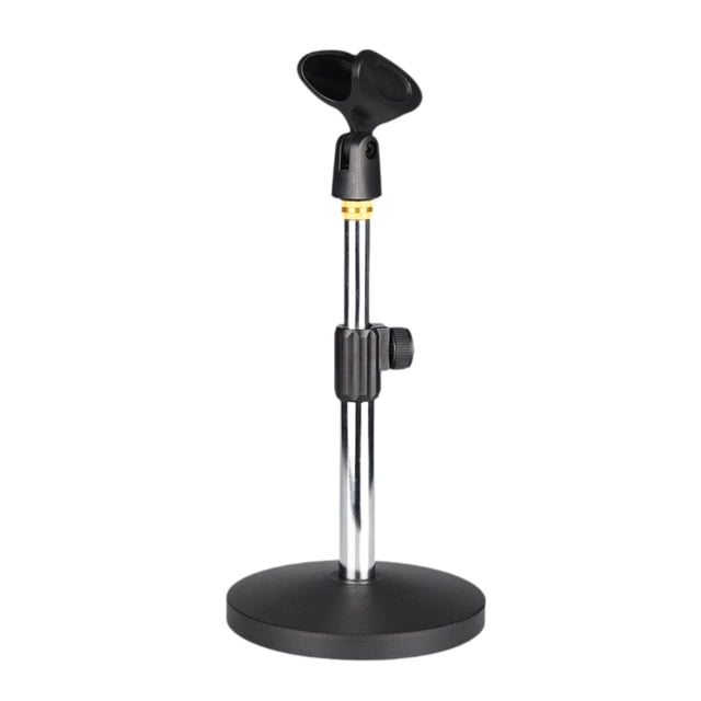 Yinanstore Support de Micro Robuste à Hauteur Réglable Accessoires Noir Support Professionnel pour Performance Réunions Studio Chant Argent