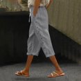 thumbnail image 4 of 2025 Women's Pinstripe/Cotton-Linen Pants + Unisex Snaps Pajamas | Multi-Style Bundle, 4 of 8