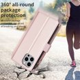 thumbnail image 6 of for iPhone 13 Pro Zipper Wallet Case with Wrist Hand Strap & Card Slots Holder, Business PU Leather Shockproof Flip Kickstand Purse Protective Cover Case for iPhone 13 Pro, Gold, 6 of 9