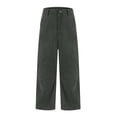 thumbnail image 5 of Women's Corduroy Pants Barrel Mid Elastic Waist Pants Casual Wide Leg Baggy Trouser With Pockets, 5 of 5