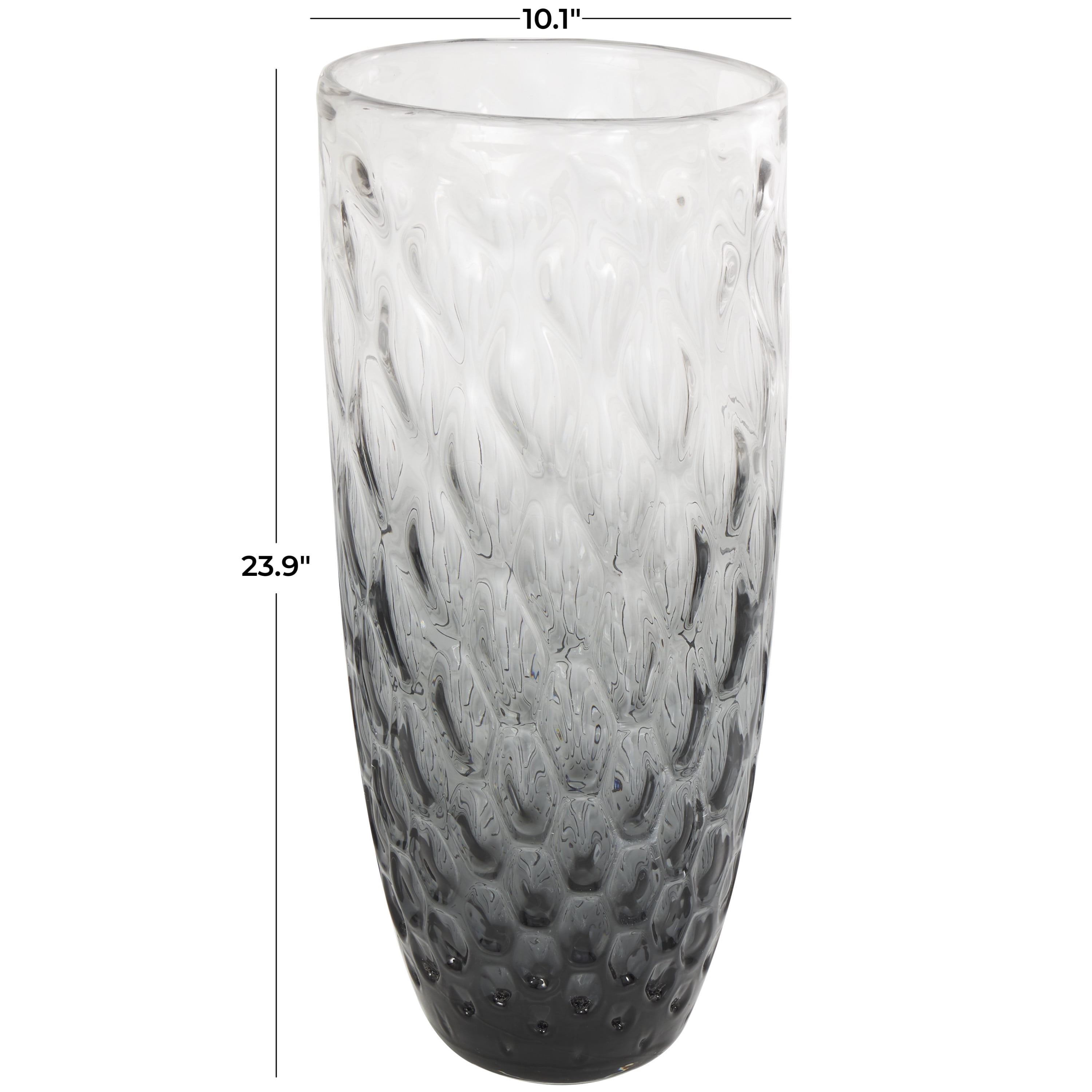 DecMode 24" Handmade Ombre Black Glass Vase