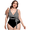 Black, variant on AURA Women Plus Size One Piece Swimsuit L 4XL Striped Sport Swimwear Padded Beachwear