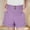 Purple, variant on NAISIBABY Girls Shorts Size 7-8, with Pockets Solid Color Ruffles Elastic Waist Summer Causal School Uniform Shorts Purple（5-15T）
