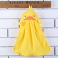 thumbnail image 2 of Animal Hand Towel Super-absorbent Cartoon Hanging Washcloth (Yellow Duck), 2 of 5