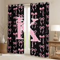 thumbnail image 2 of Manfei Girls Kawaii Bow Personalized Initial K Black Out Curtains,Vintage Polka Dots Curtains Pack of 2 (42x63 Each) for Kids Teens,Ultra Soft Home Decor, 2 of 6