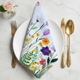 thumbnail image 2 of Spring Floral Cloth Napkins, Butterflies Botanical Blue Ombre Washable and Reusable Dinner Napkins Set of 2, Table Napkin for Kitchen Party Birthday Wedding Hotel Housewarming 20"x20", 2 of 9