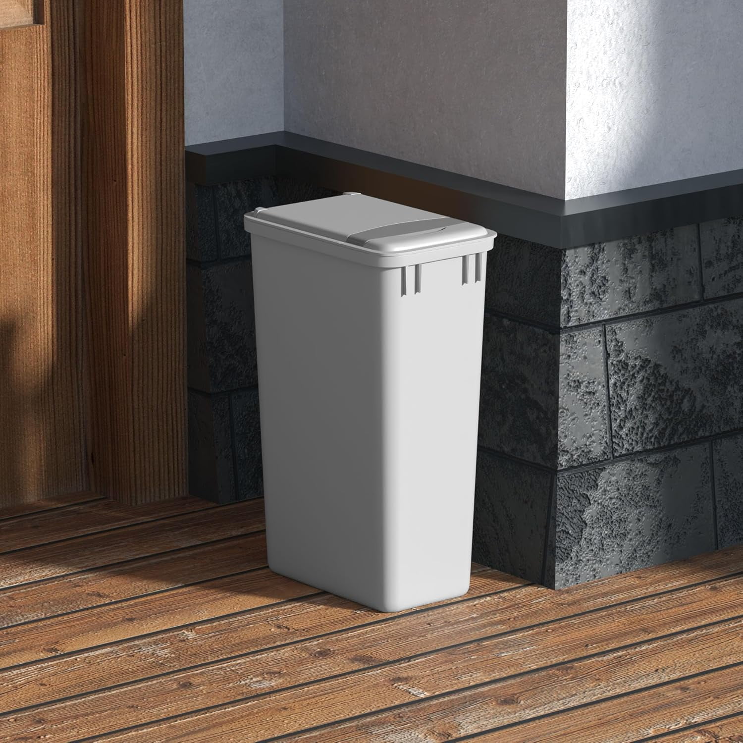 FeGe Dowell 50Qt Wastebasket Trash Can Garbage Container, for Home/Kitchen/Office, Grey - (Can Only) 1PC