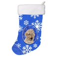 thumbnail image 1 of Carolines Treasures SC9787-CS Golden Doodle 2 Winter Snowflakes Christmas Stocking- 11 x 8 In., 1 of 2