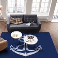 thumbnail image 4 of Area Rugs 4x6 Ft Coastal Anchor Nautical Knot Navy Blue Minimalist Non-Slip Washable Rug Indoor Rug Floor Mats Non Shedding Carpet for Living Room Bedroom Dining Room Home Decor, 4 of 8