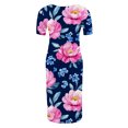 thumbnail image 4 of OGLCCG Women's Short Sleeve Maternity Dress Floral Printed Side Ruched Pregnancy Clothes for Baby Shower Casual Daily Wear Bodycon Dress, 4 of 6