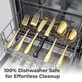 thumbnail image 4 of 24 Piece Gold Silverware Set with Steak Knives, Stainless Steel Flatware Set for 4, Mirror Polished Cutlery, 4 of 8