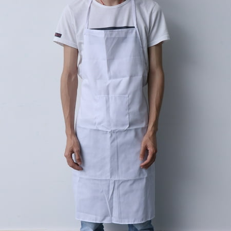 

waitress apron 2pcs Apron Chef s Apron Cooking Apron Wear-resisting with A Hat for Chef Waitress Waiter (White)
