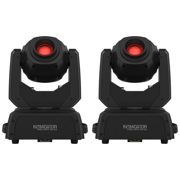 (2) Chauvet DJ Intimidator Free Spot 60 ILS Wireless Battery Moving Head Lights