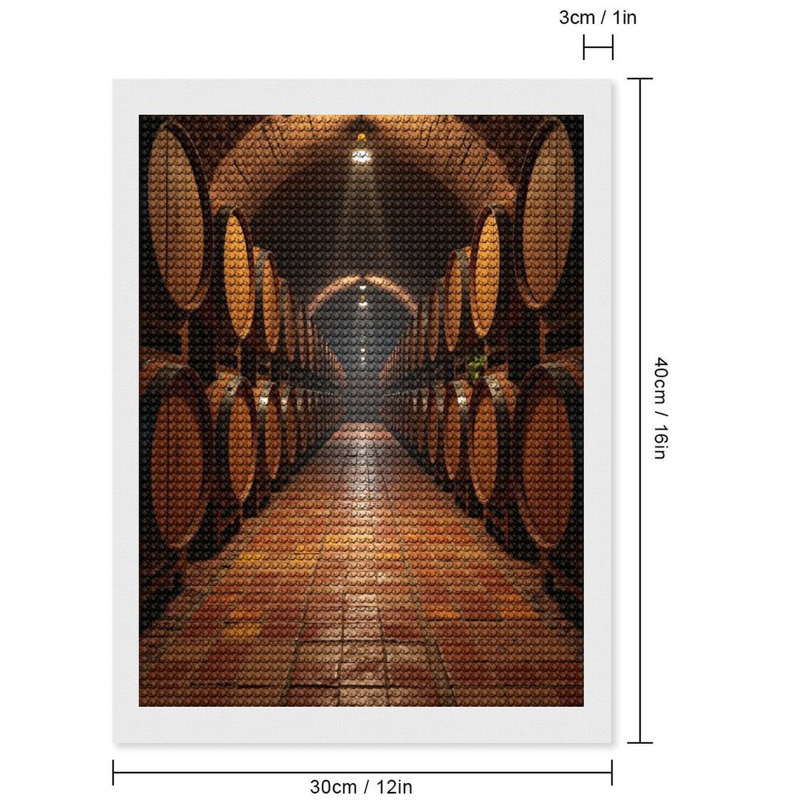 Diamond Art Kits for Adults, Barrel Wine Cellar Interior Stacked 5D Diamond Painting Kits for Adults Beginners, DIY Full Drill Diamond Painting, Gem Art and Crafts 12x16