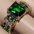 thumbnail image 5 of Geometric Copper Ring Electroplated Black Gold Tone with White Opal Inlay for Women Fashion Jewelry Gift Everyday Wear, 5 of 5