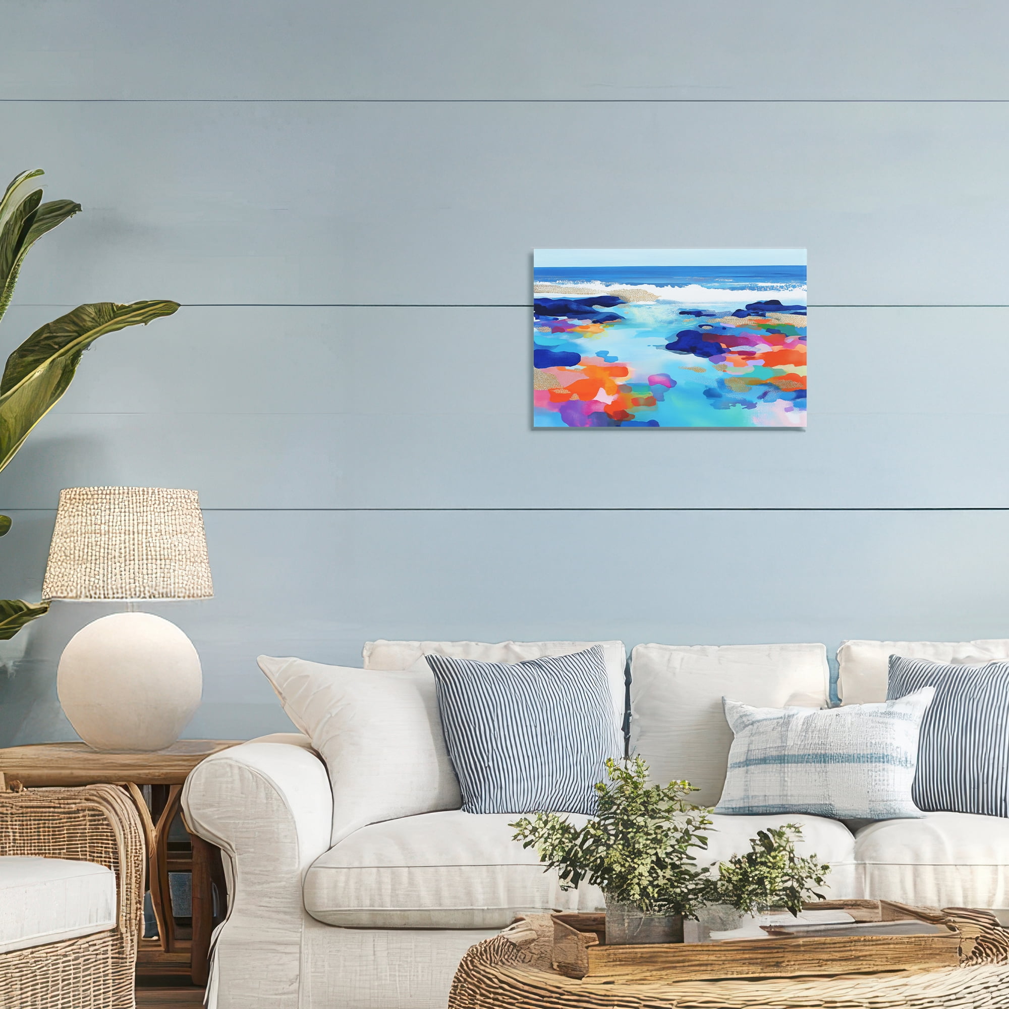Stupell Industries Coastal Pools Overlay Abstraction Canvas Wall Art, design by Chromatic Storm Studio