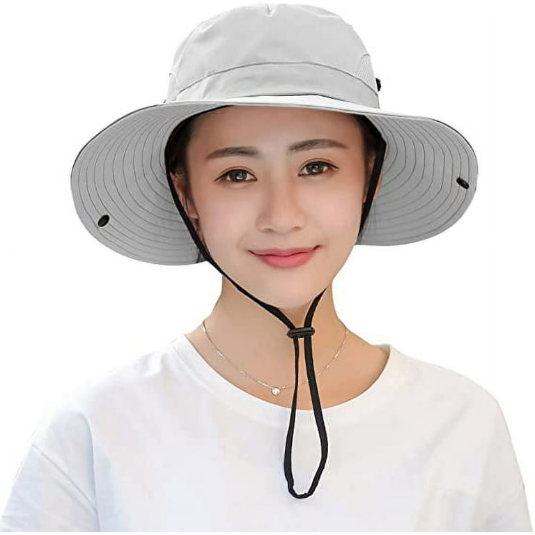Aokur Womens Beach Sun Hat UV UPF50 Travel Foldable Wide Brim Summer UV Hat Beige, Women's, Size: One Size