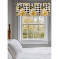 thumbnail image 3 of Summer Gnome Valances for Windows Bee Daisy Honeycomb Honey Black Plaid Rod Pocket Curtains Valance Short Window Treatment Drapes for Living Room, Bedroom Bathroom 56"&nbsp;W x 16" L, 3 of 5
