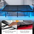 thumbnail image 4 of VINGLI Floating Bed Frame King with USB Charging Station/LED Lights, 14'' Platform Bed Frame King Size Heavy Duty Metal Bed, No Box Spring Needed,Black, 4 of 18