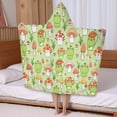 thumbnail image 5 of Red Mushroom Frog Green Pattern Hooded Bath Towel，50"x30" for Ages 3 To 12 Kids, Quick Dry Lightweight Soft Microfiber Hood Beach Towel Cover Up for Kids, 5 of 7
