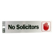 Hy-Ko 2 x 8 Vinyl No Solicitors Self-Adhesive Silver Door/Window Sign