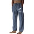 thumbnail image 2 of Puntoco Pantalones casuales largos para hombre, pantalones casuales con estampado de moda para hombre, cintura elástica con bolsillos, pantalones deportivos, 2 of 3