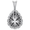 thumbnail image 3 of 14K White Gold Diamond Double Teardrop Halo Pendant Mircale Set Charm 0.90" 1 CT, 3 of 6