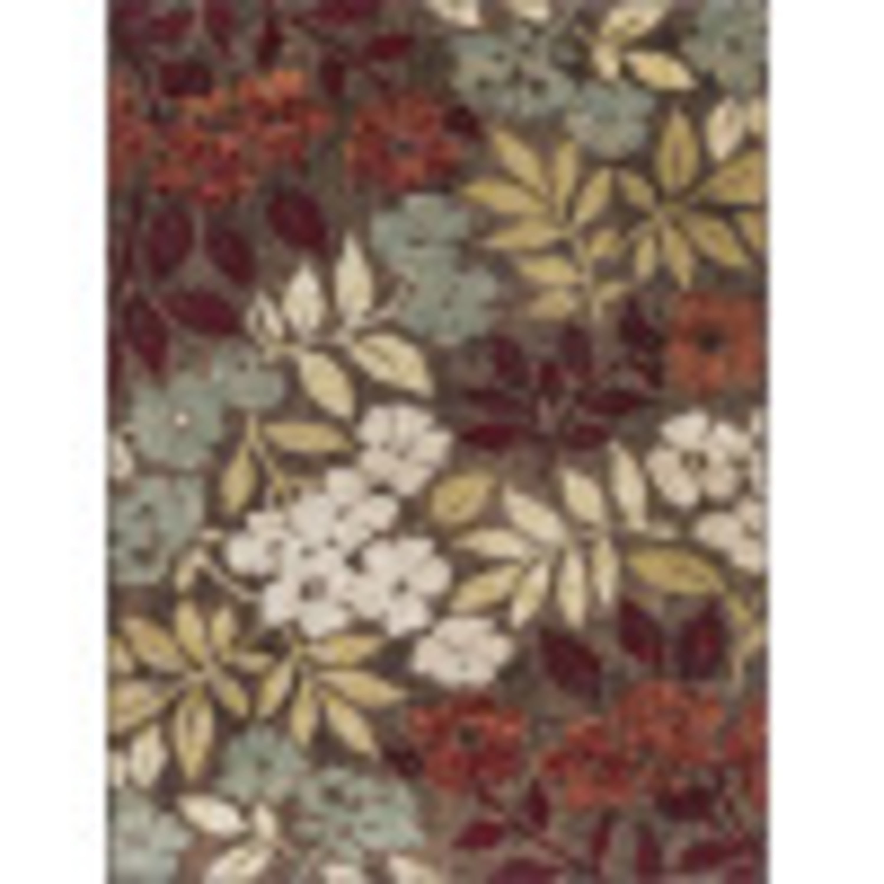 Deco Transitional 5' x 7' Brown and Red Polypropylene Indoor Area Rug