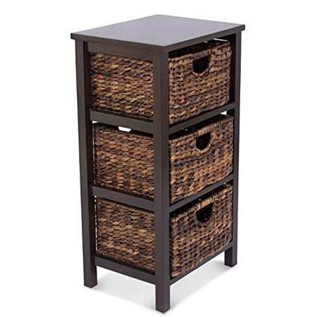Birdrock Home Seagr Cubby Dresser 3 Drawer Bins Decorative Birdrock Home Seagr Cubby Dresser 3 Drawer Bins Decorative Wood Storage Cubbies Shelf Organizer Furniture Chest Basket Espresso