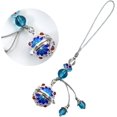 thumbnail image 4 of Cloisonne Caller Locket Keyring Jewelry Hollow Flower Pendant Rope Keychain Blue Keychain Jewelry Ornament, 4 of 8