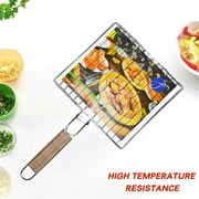 RKZDSR Foldable Barbecue Grilling Basket Grill BBQ Net Steak Meat Fish Vegetable Holder Kitchen Appliances