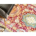 thumbnail image 5 of Unique Loom Austin Collection Over-Dyed Traditional Vintage Abstract Area Rug, 9 x 12 Feet, Red/Beige, 5 of 5