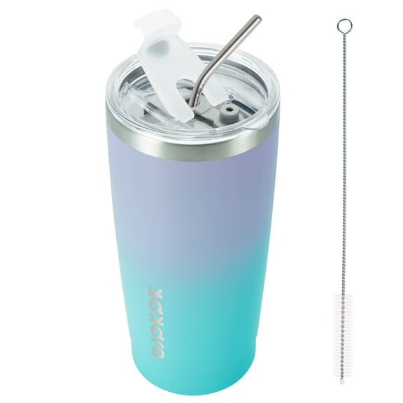 BJPKPK Insulated Stainless Steel Tumbler , Coffee Tumbler with Lid and Straw, Double Wall Vacuum Travel Mug, Powder Coated Leak-Proof Tumbler Cup,Oasis