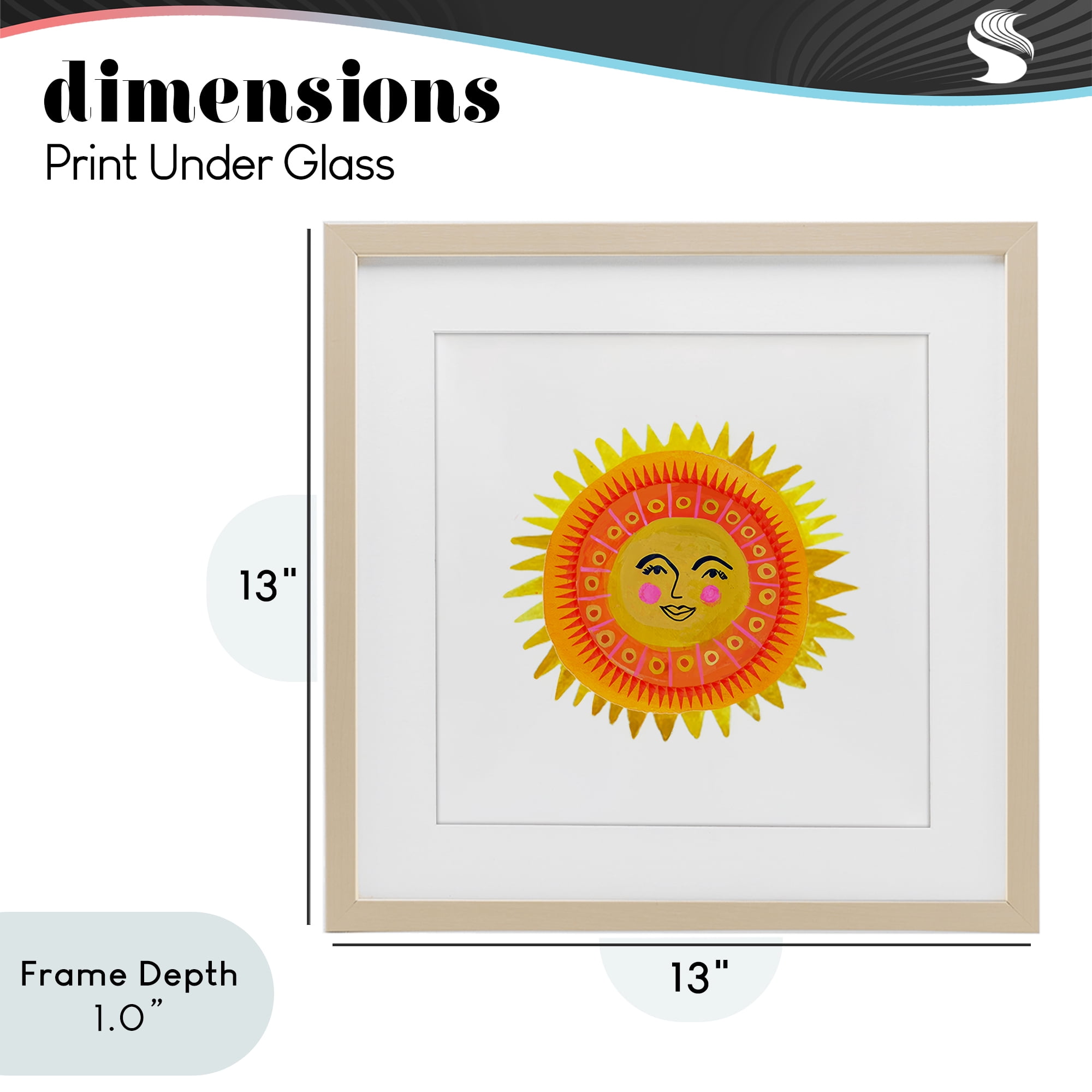 Stupell Industries Eccentric Bohemian Sun Birch Framed Print Under Glass, design by Katherine Herrell Studio