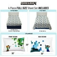 thumbnail image 4 of Minecraft Against Mobs Kids 4 Piece White Bed Sheet Set, Full, 4 of 11