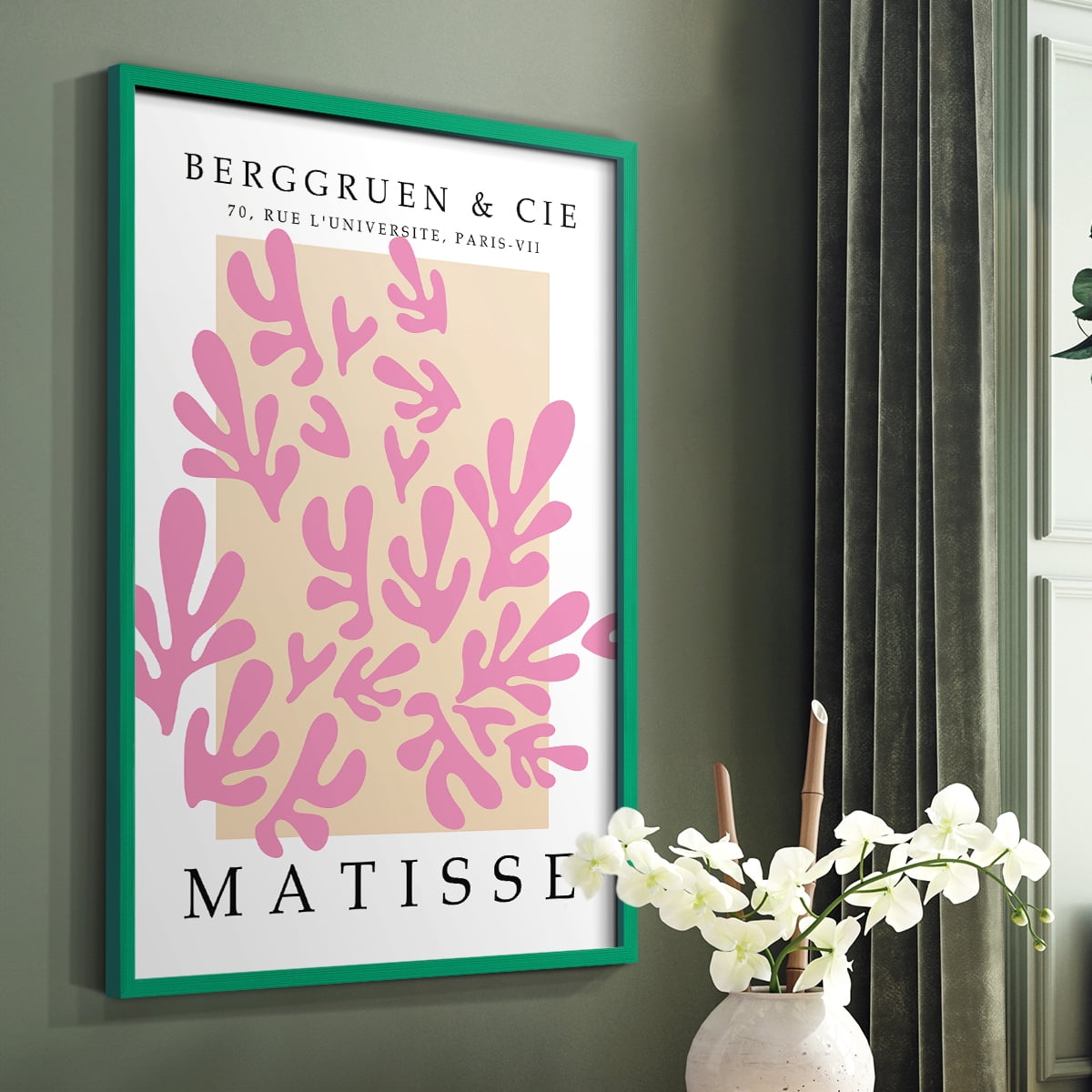 Matisse CCCXXXII in Green Solid Wood 11 x 14 Framed Print