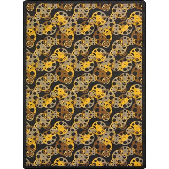 Joy Carpets Any Day Matinee Reeling 7'8" x 10'9" Area Rug in Color Brown