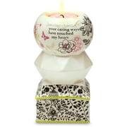 Pavilion- "Someone Special: Your Caring Ways Have Touched My Heart" Green Floral Candle Holder 5.5"